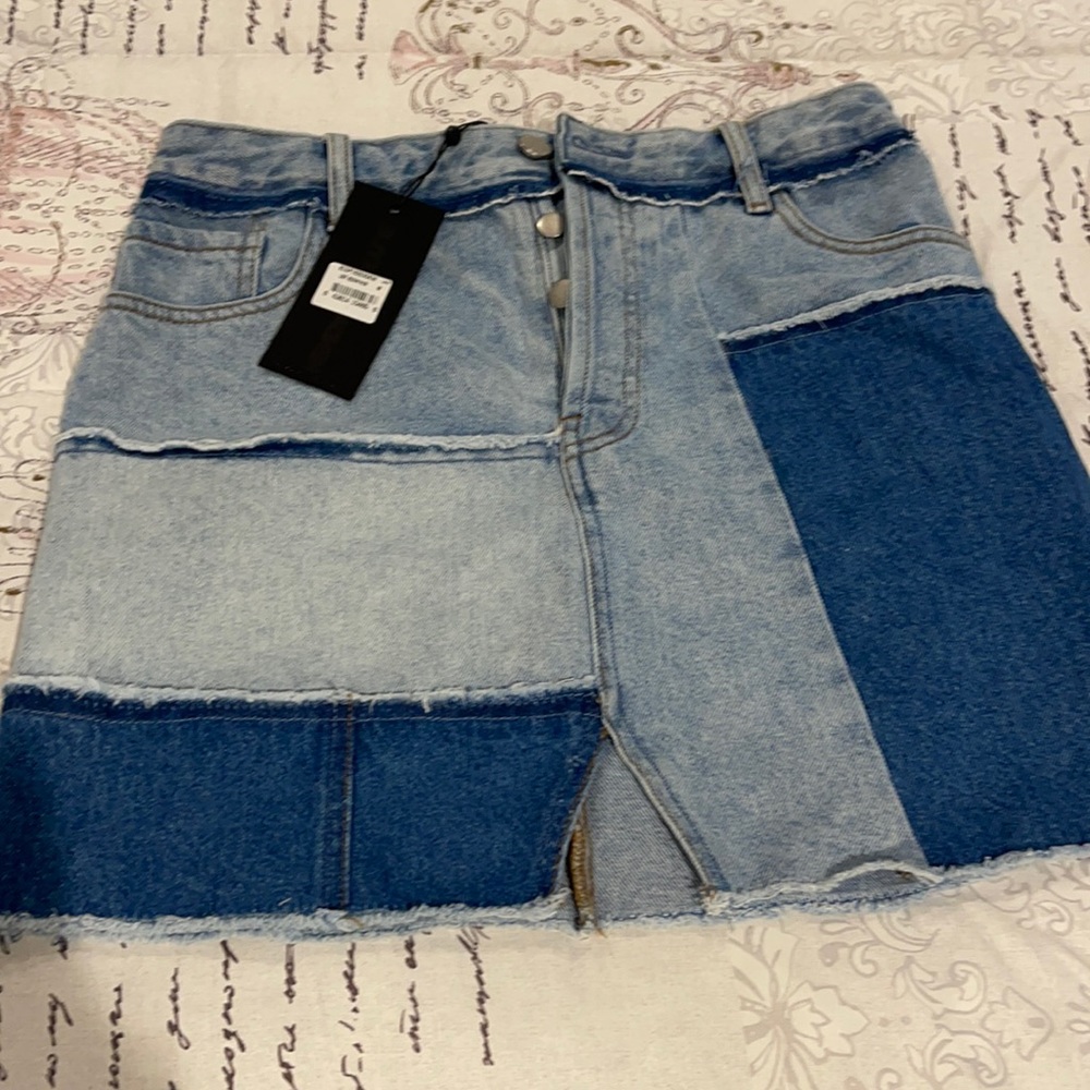 NWT Kendall and Kylie Jean Colorblock Skirt